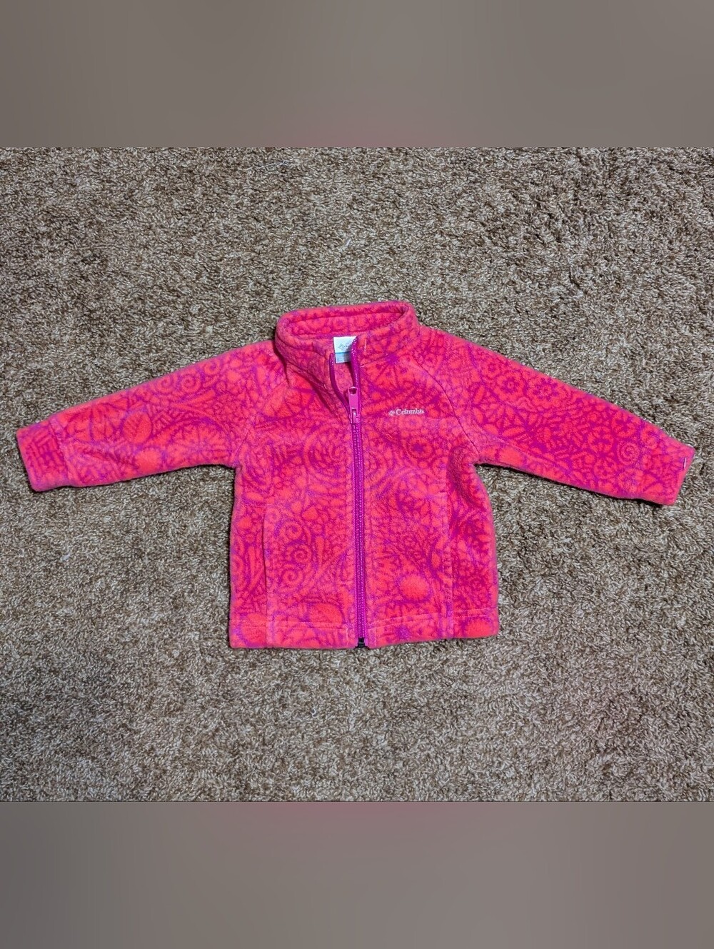 Columbia | Benton Springs fleece jacket | 6-12 Month | Baby Pink & Orange Jacket